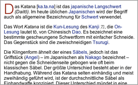 Ansicht in Sigil: Unterstreichung ist jetzt verschwunden