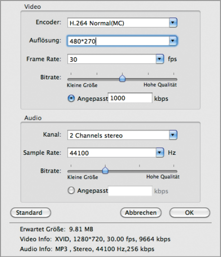 Einstellungen im Wondershare Video Converter bearbeiten