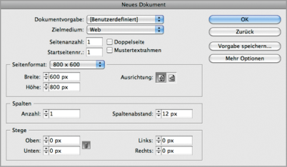 neues InDesign-Dokument erstellen