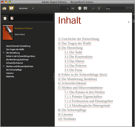 fertiges Inhaltsverzeichnis in Adobe Digital Editions