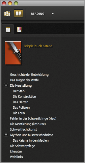 E-Book-Navigation in Adobe Digital Editons