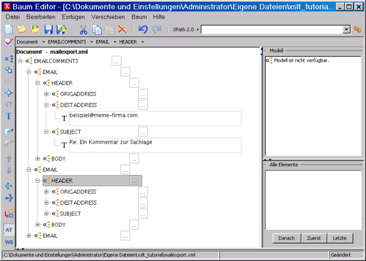 <oXygen/> 9.0 – Der Baumansicht-Editor