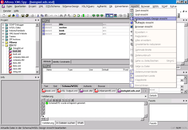 XMLSpy 2008 – Schema view