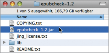 Datei »epubcheck-x.x.jar« öffnen