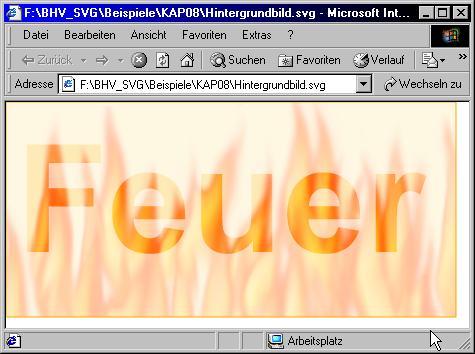 Das Ergebnis des Füllmusters mit PNG-Grafik