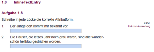 Abb. 25: Fragetyp "InlineTextEntry"