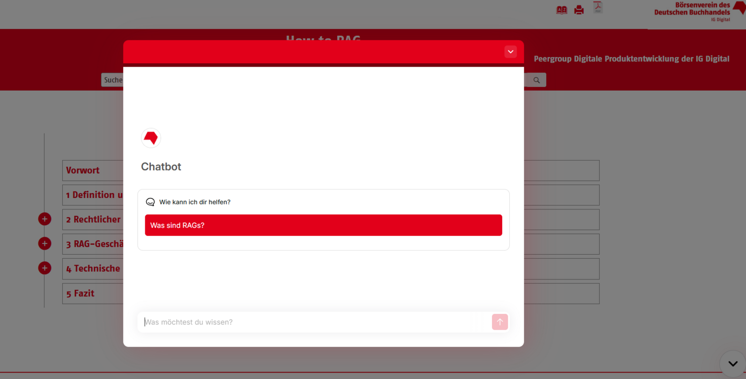 Chatbot-Fenster im LBook