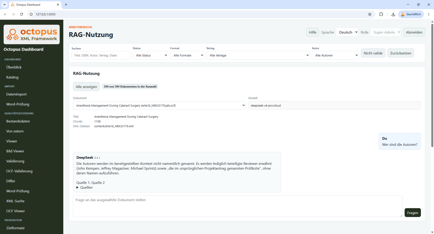 RAG-Nutzung im Octopus Dashboard
