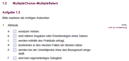 Abb. 19: Fragetyp "MultipleChoice–MultipleSelect"