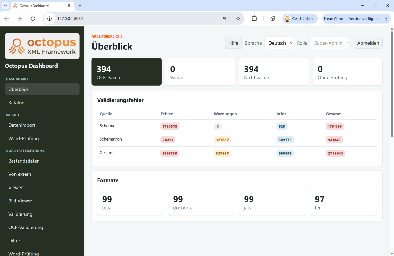 Das Octopus Dashboard im Überblick Das Octopus Dashboard im Überblick
