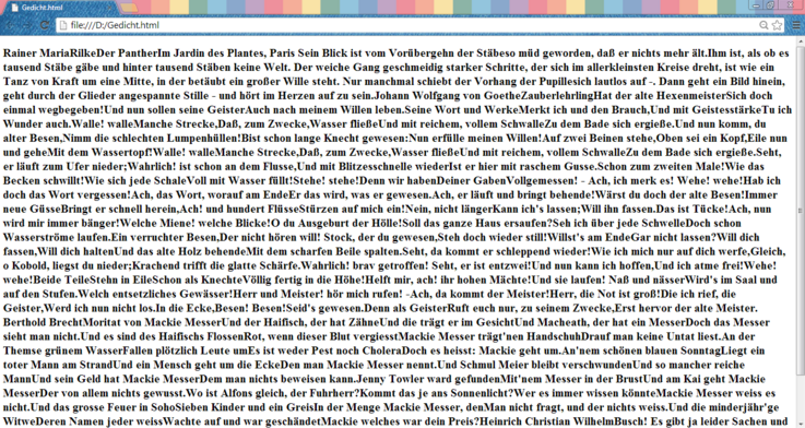 Browser-Ansicht: Beispiel - value-of