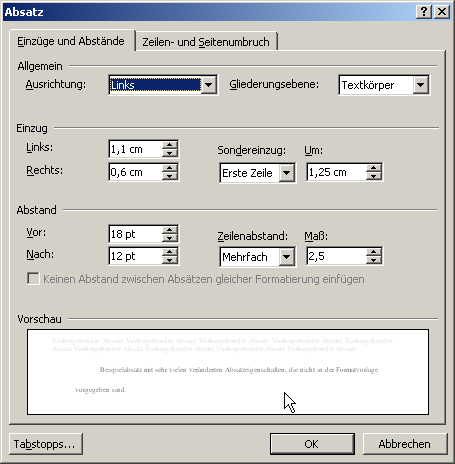 image - the controlling of the paragraph properties