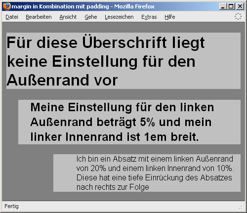 margin-left in Kombination mit padding-left