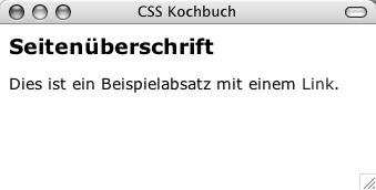 Nach Hinzufügen von CSS-Anweisungen wird die Seite anders dargestellt