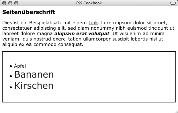 Selektor für benachbarte Geschwisterelemente wirkt sich nur auf das 2. und 3. Listenelement aus