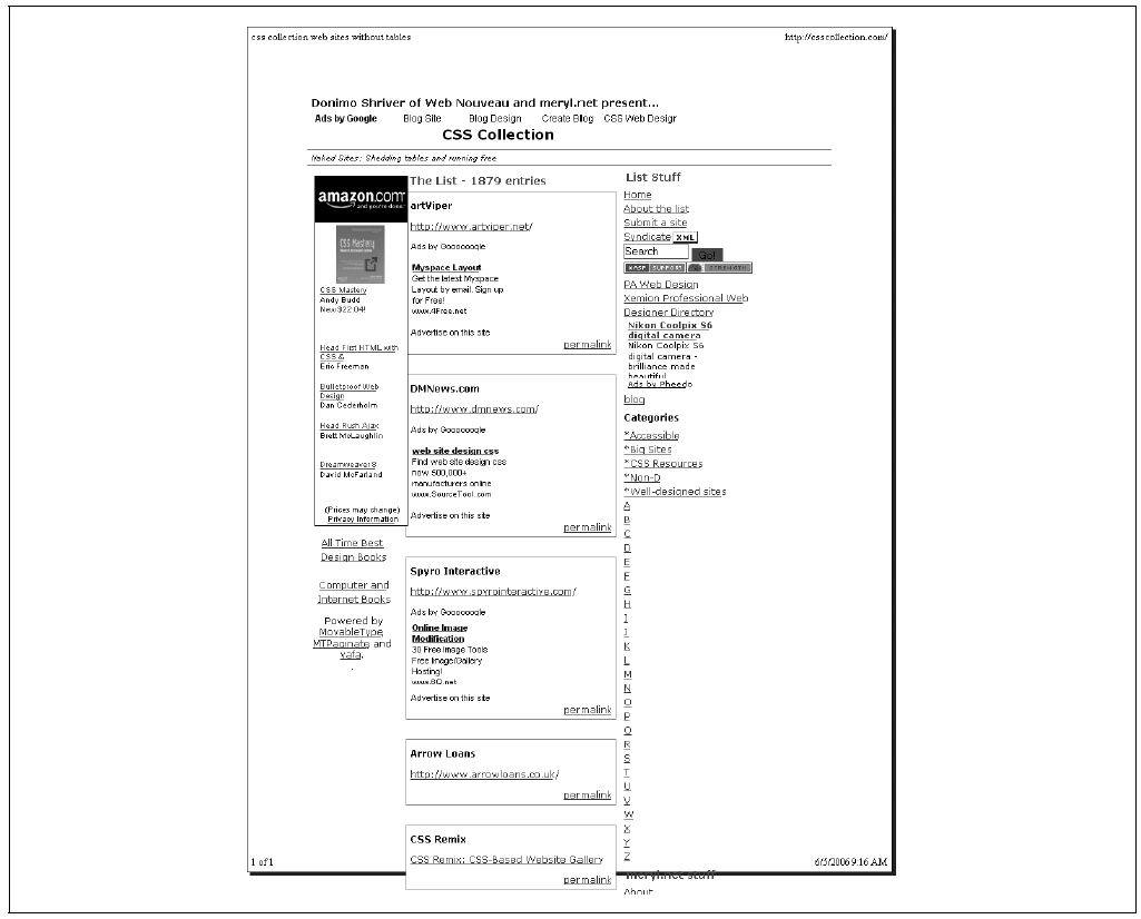 Druckansicht der Webseite ohne Verwendung der Datei print.css