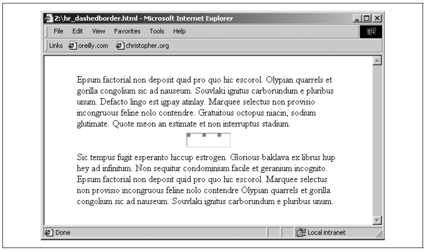 Rahmen um horizontale Trennlinie in Internet Explorer für Windows