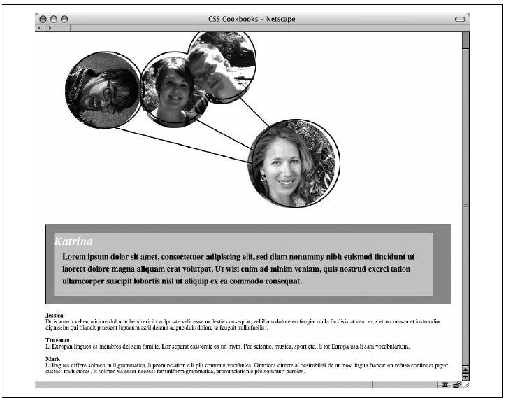 Für Teil der Webseite, der sich mit Katrina befasst, wurden Stildefinitionen geändert