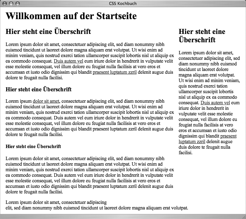 Augenmerk auf Überschriften lenken, indem sie in größeren, fettgedruckten Schrift dargestellt werden