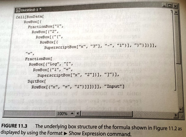 Mathematica: underlying box structure as displayed by using Format → Show Expression command