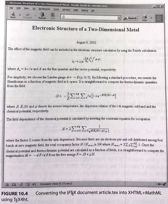 Converting article.tex into XHTML+MathML using TeX4ht