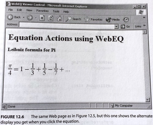 WebEQ: alternate display when clicking equation