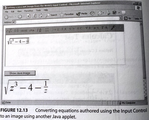 WebEQ: Converting equations to image using Java applet