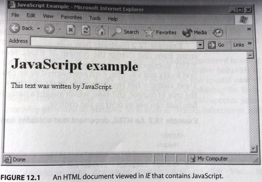 HTML document in IE containing JavaScript