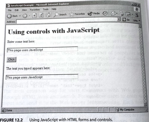 JavaScript with HTML forms and controls