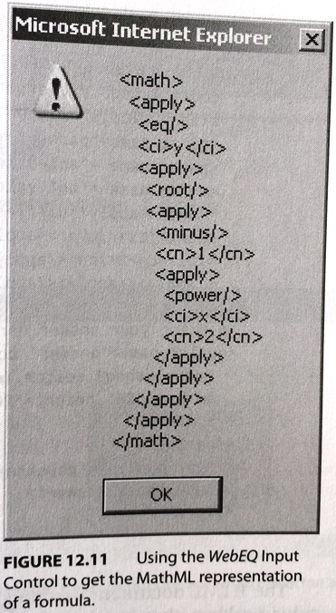 WebEQ Input Control to get MathML representation of formula