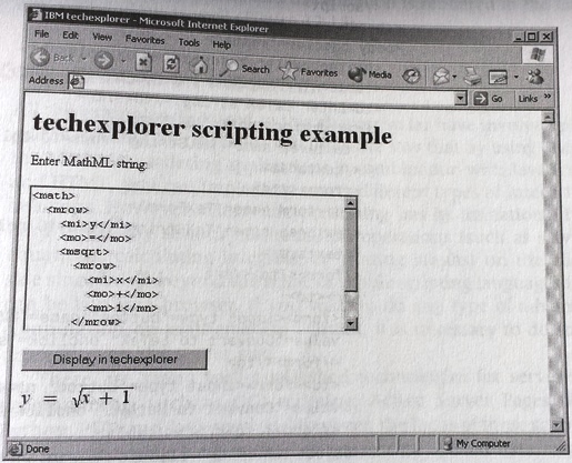 techexplorer rendering arbitrary MathML expression