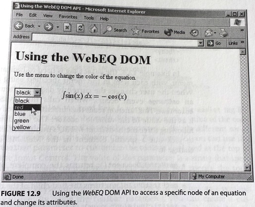 WebEQ DOM API for accessing specific node of equation and change attributes