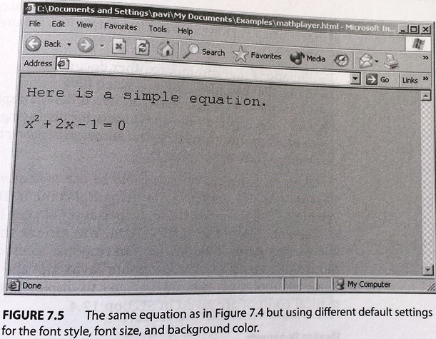 Same equation but with different default settings