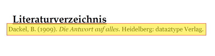 Abbildung: Literaturverzeichnis
