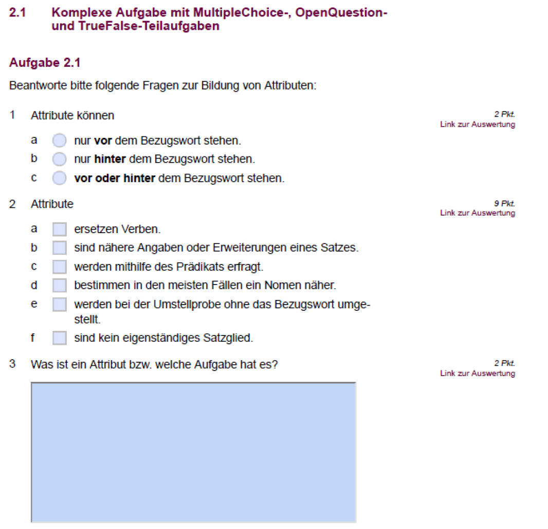 Beispiel einer Complex-Aufgabe im interaktiven PDF Beispiel einer Complex-Aufgabe im interaktiven PDF