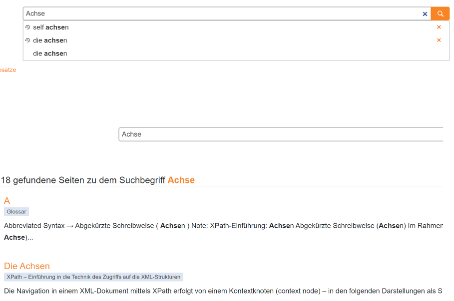 Suchfunktion im LBook