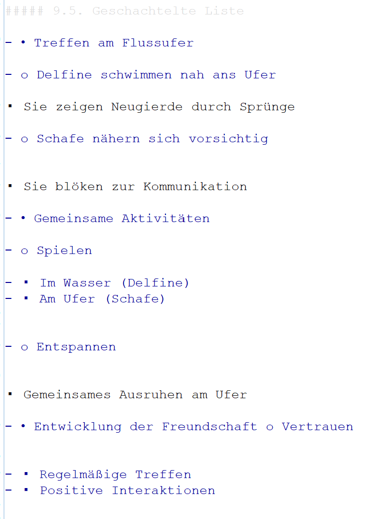 Auszug aus dem Konvertierungsergebnis des OpenDataLoader Auszug aus dem Konvertierungsergebnis des OpenDataLoader mit einer fehlerhaft ausgezeichneten geschachtelten Liste