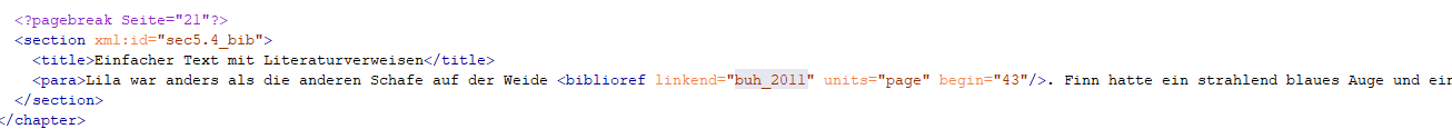 Auszug aus dem Konvertierungsergebnis von Gemini XML mit einem verknüpften Literaturverweis Auszug aus dem Konvertierungsergebnis von Gemini XML mit einem verknüpften Literaturverweis