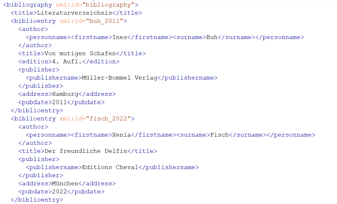 Auszug aus dem Konvertierungsergebnis von Gemini XML Auszug aus dem Konvertierungsergebnis von Gemini XML mit semantisch erfassten Literaturangaben