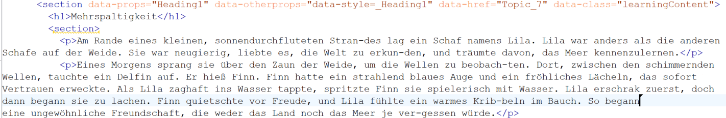Auszug aus dem Konvertierungsergebnis von Octopus Auszug aus dem Konvertierungsergebnis von Octopus mit nicht aufgelösten Silbentrennungen