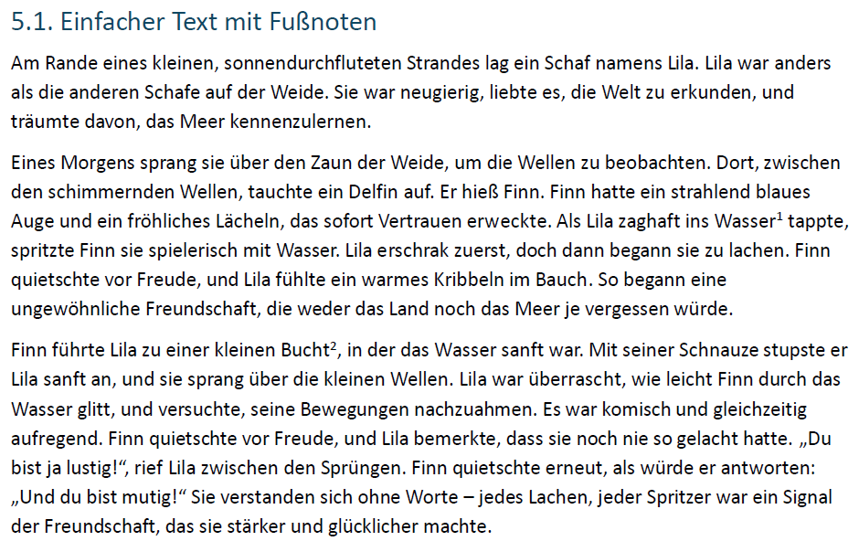 Auszug aus dem Testdokument mit Fußnotenmarkern im Text Auszug aus dem Testdokument mit Fußnotenmarkern im Text