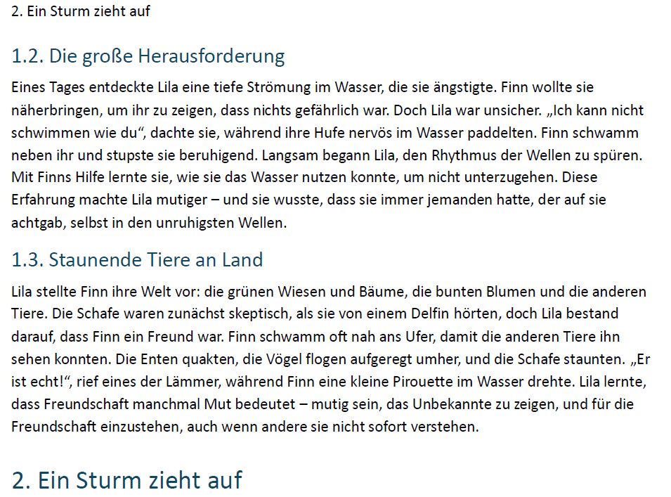 Auszug aus dem Testdokument mit Kolumnentitel und Überschriftenebenen Auszug aus dem Testdokument mit verschiedenen Überschriftenebenen und einem Kolumnentitel in der Kopfzeile