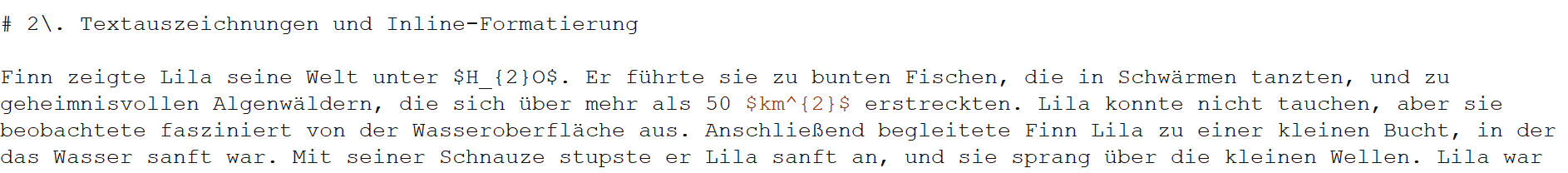 Auszug aus dem Konvertierungsergebnis von Gemini Markdown Auszug aus dem Konvertierungsergebnis von Gemini Markdown mit fehlerhaft dargestellten Hoch- und Tiefstellungen