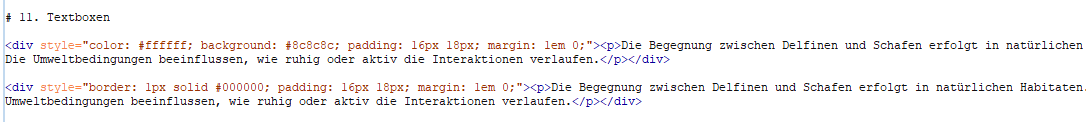 Auszug aus dem Konvertierungsergebnis von ChatGPT Markdown Auszug aus dem Konvertierungsergebnis von ChatGPT Markdown mit style-Attributen für Textboxen