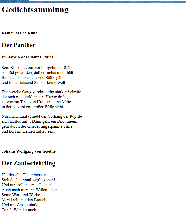 Die Browser-Ansicht der Beispiel-Datei
