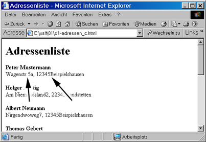 Die vermissten Leerzeichen