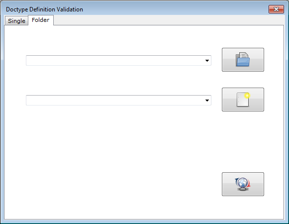 Fenster Doctype Definition Validation mit aktiver Registerkarte Folder