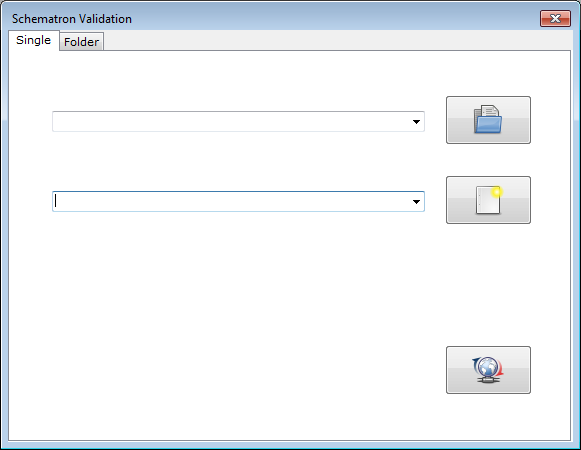 Fenster Schematron Validation mit aktiver Registerkarte Single