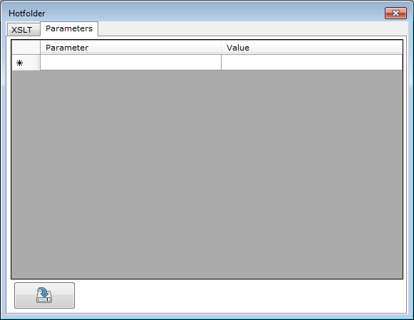 Hotfolder window with active Parameters tab