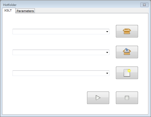 Hotfolder window with active XSLT tab